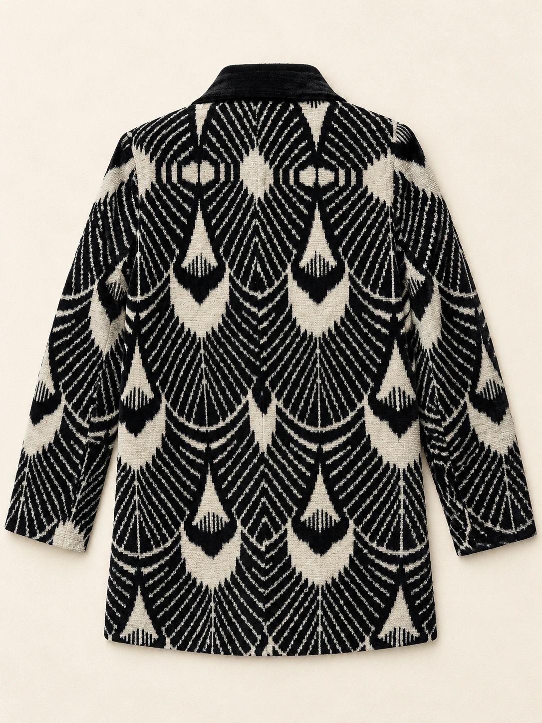 Handwoven Velvet Ikat Jacket — back view