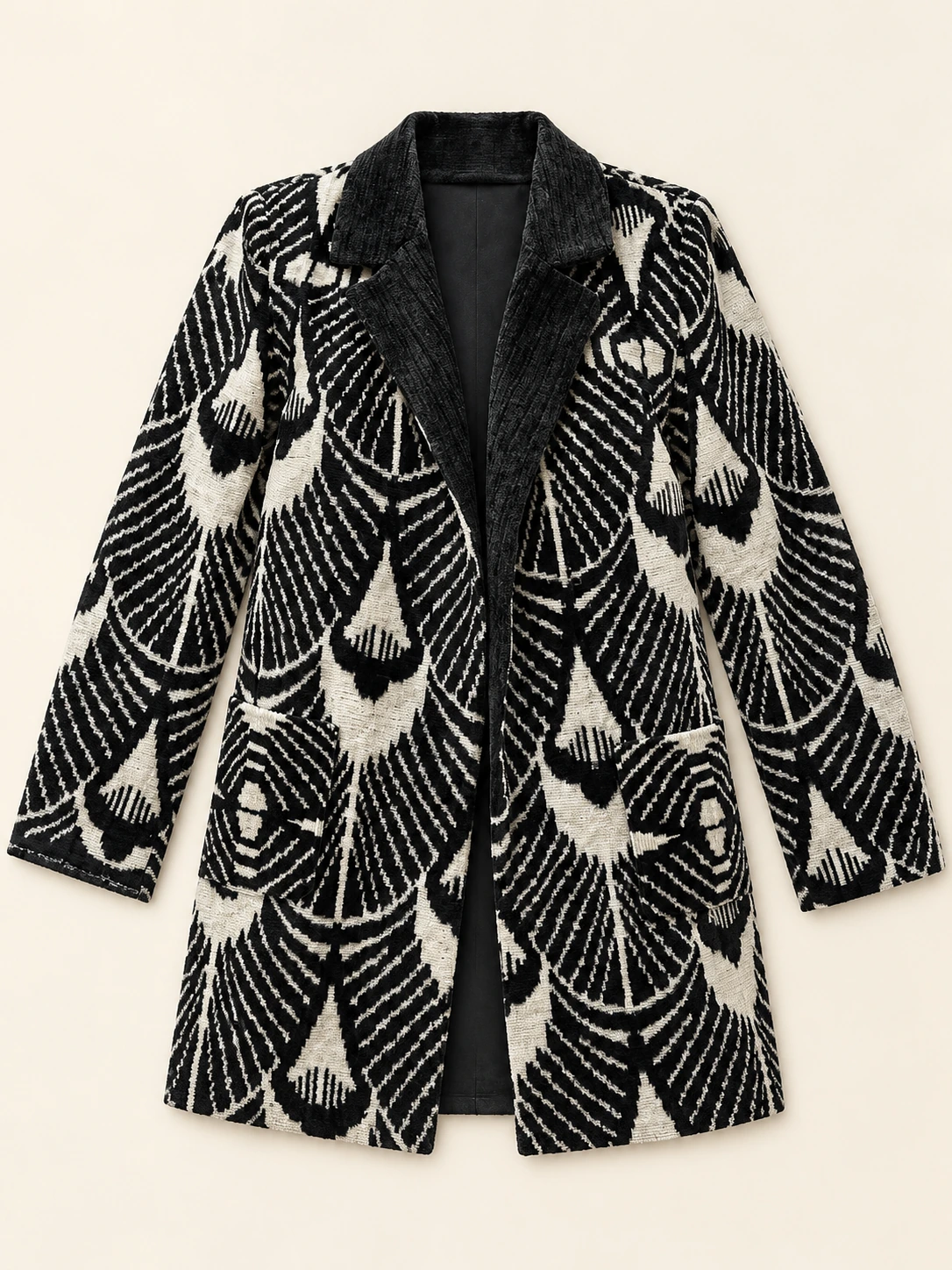 Handwoven Velvet Ikat Jacket — front view