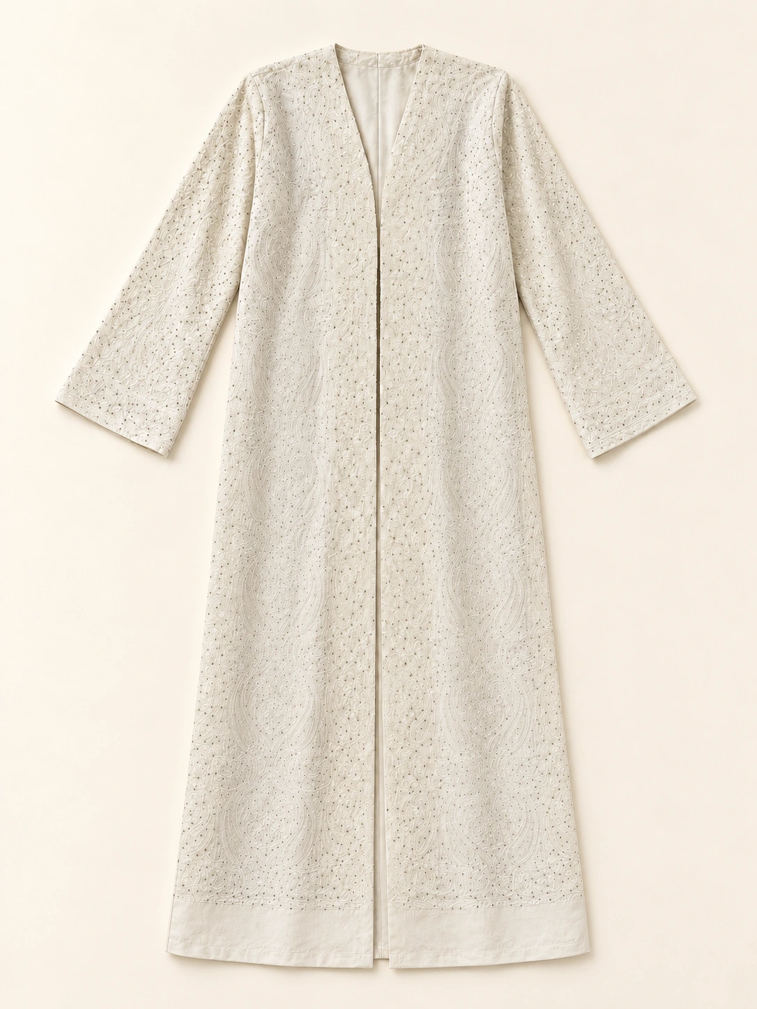 Embellished Silk Kaftan — front view