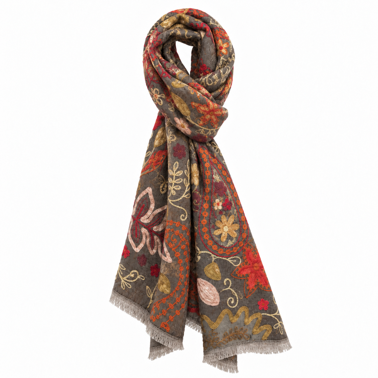 Embroidered Wool Shawls — general view