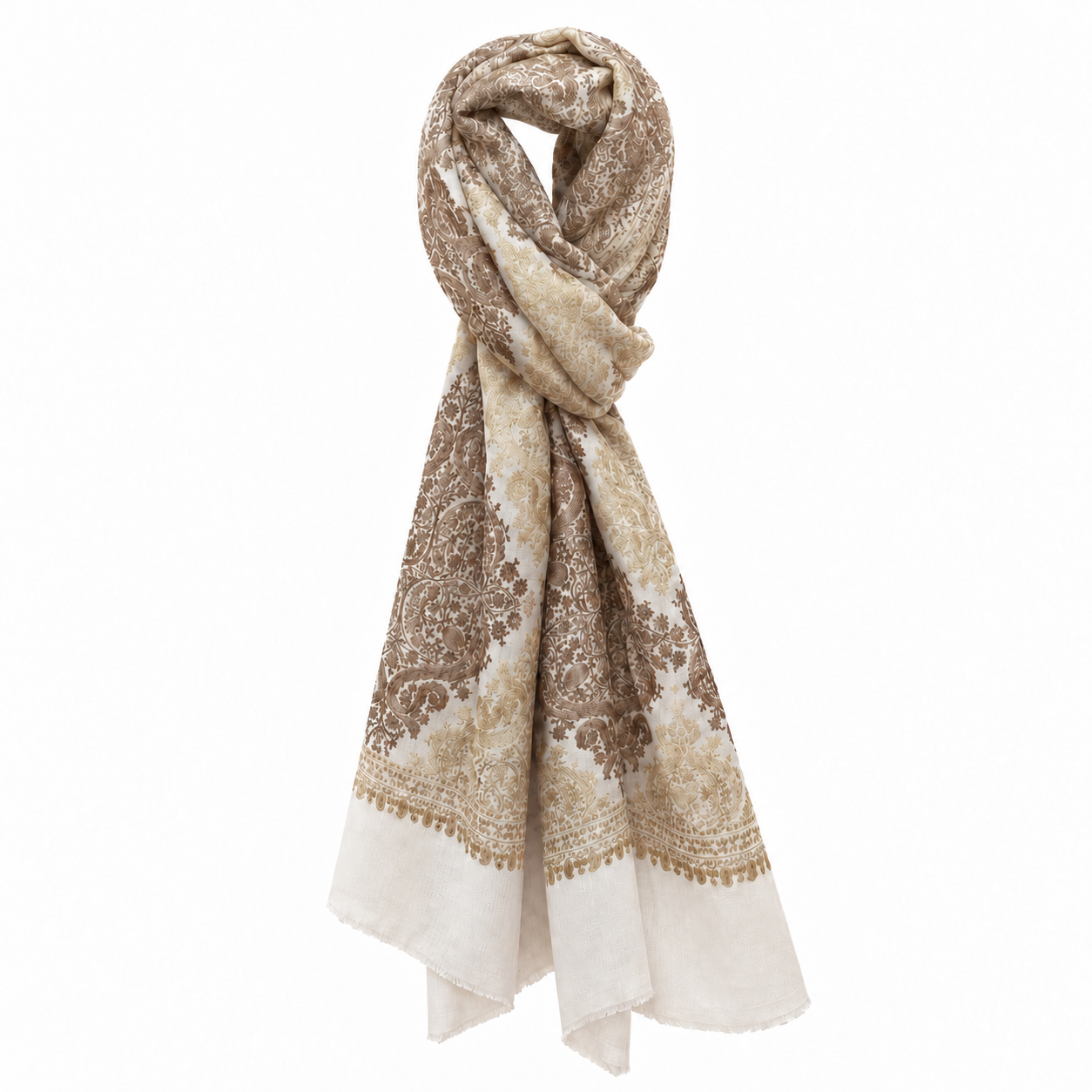 Hand-Embroidered Silk Shawls — general view