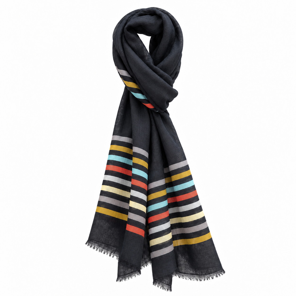 Rainbow Stripe Silk Shawls — general view