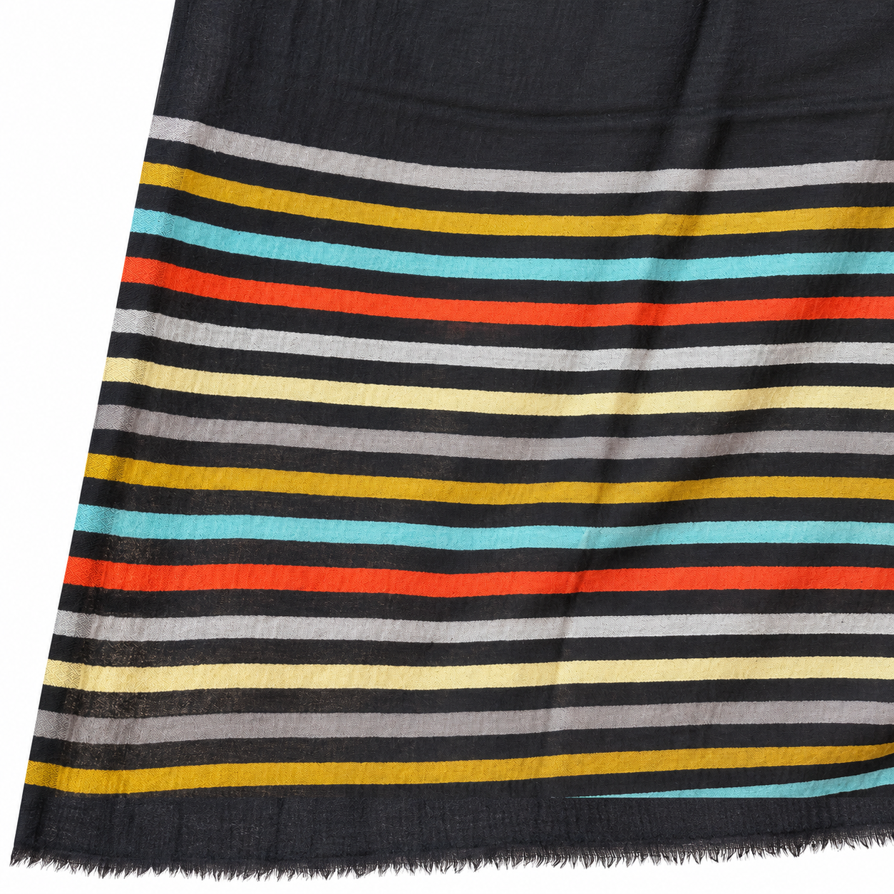 Rainbow Stripe Silk Shawls — textile close-up