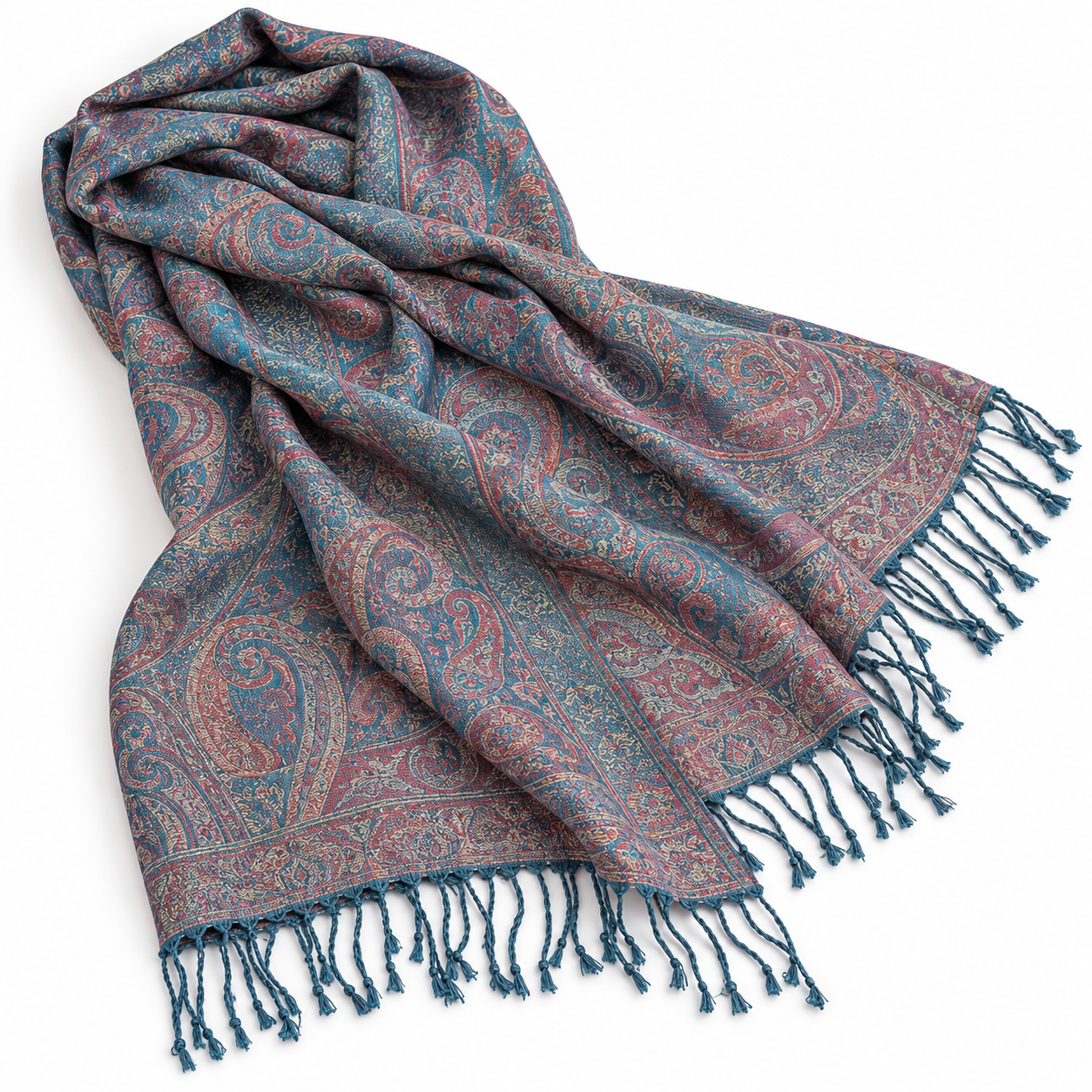 Paisley silk shawl — natural drape