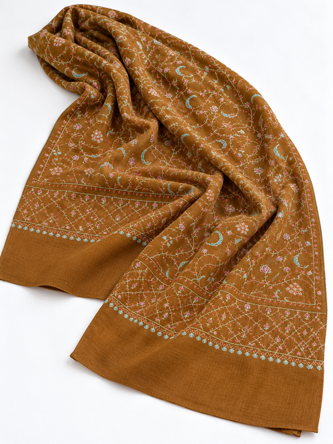 Very Fine Embroidered Cashmere Shawls — natural drape