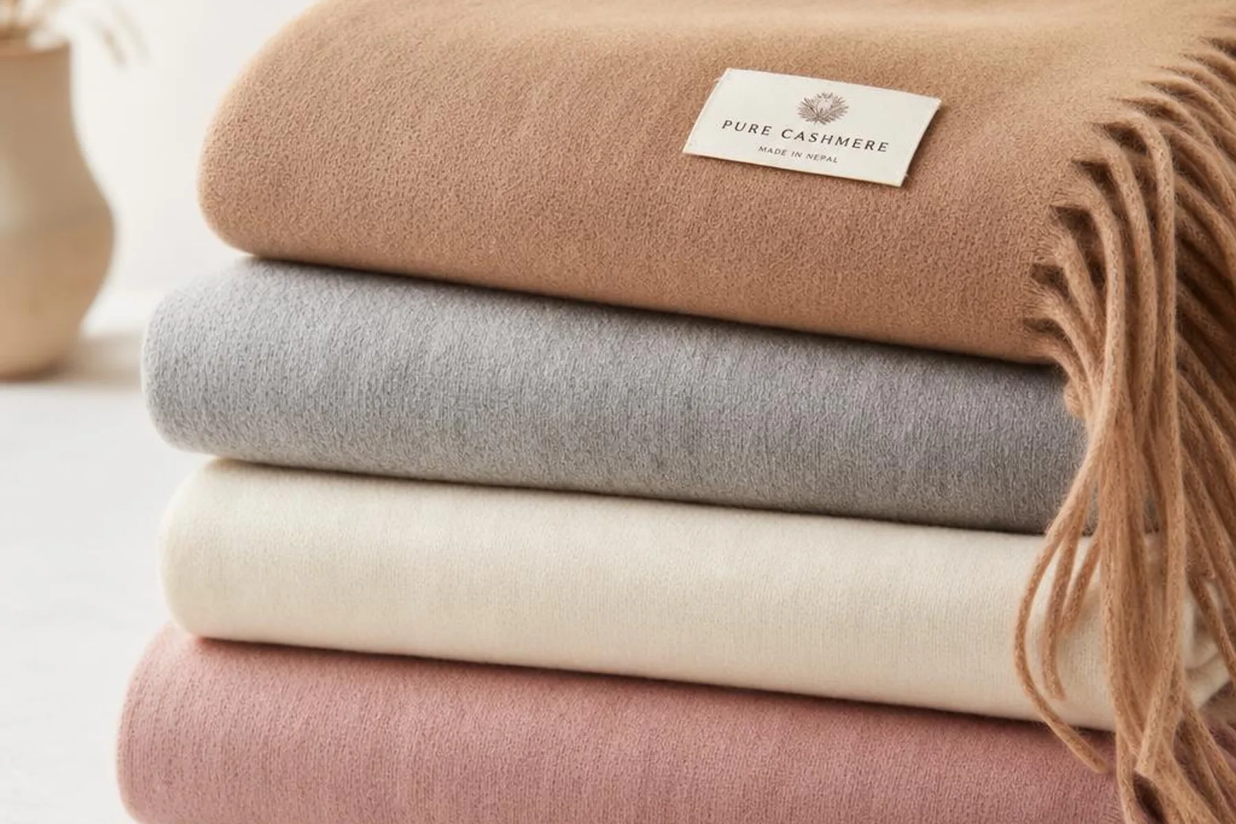Folded pure cashmere shawls — Gülipek Hamit Fırat Grand Bazaar Istanbul