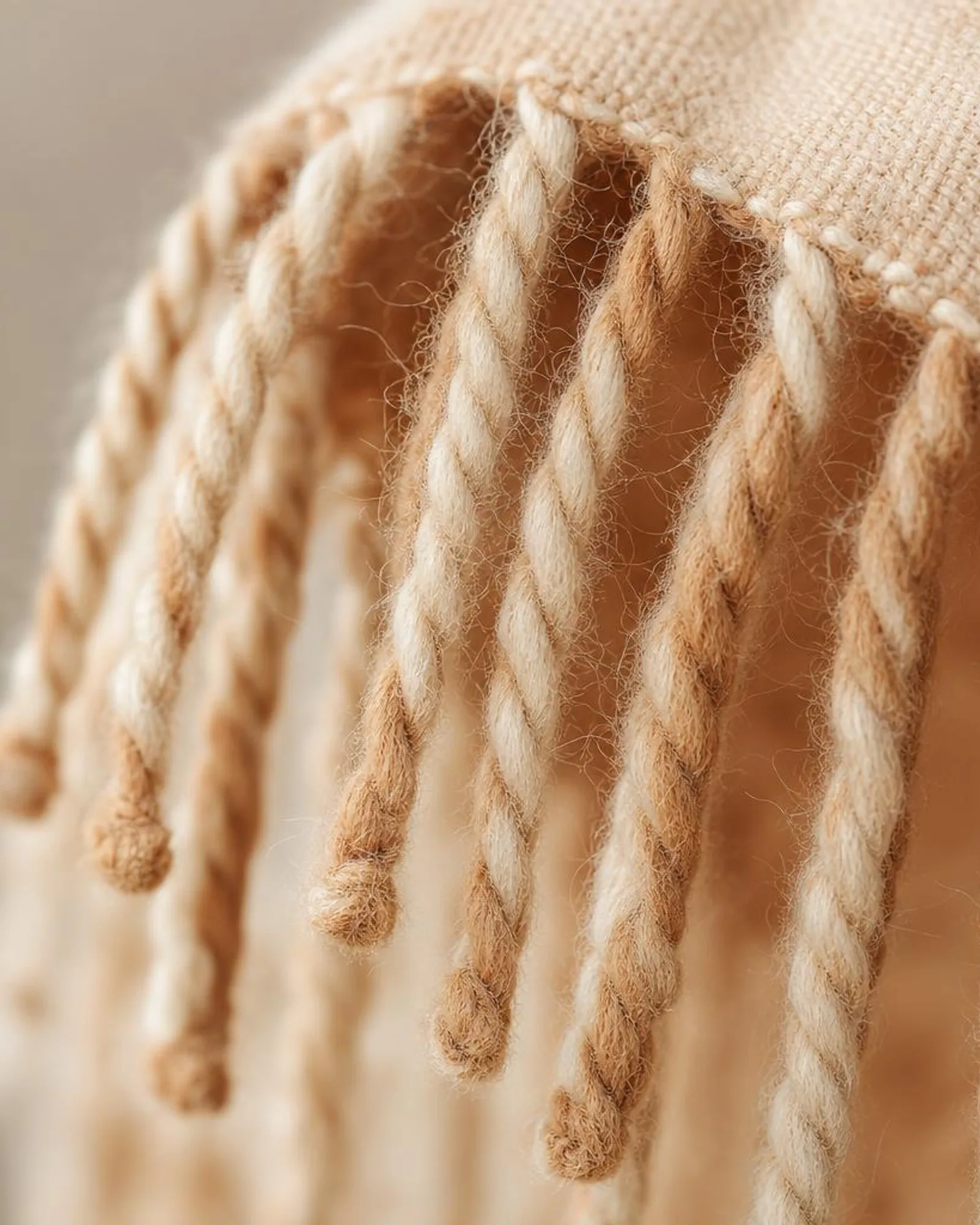 Fine fringe detail on a cashmere shawl — Gülipek Hamit Fırat